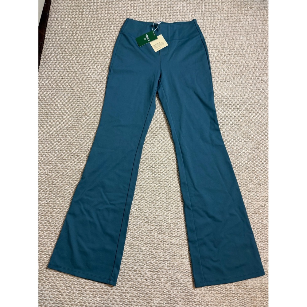 Halara yoga High Waisted Flare Pants Teal Blue Stretchy Wide Leg Small NWT new